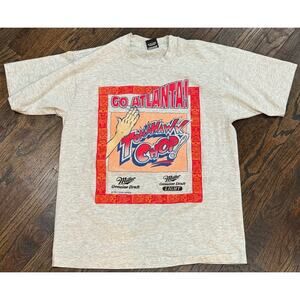 Vintage 1991 Atlanta Braves T-shirt Size L Single Stitch Tomahawk Chop! USA
